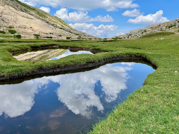 Beautiful lake in Regional Natural Park of Corsica Corte France