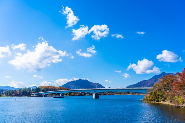 Free Photo beautiful landscape around lake kawaguchiko 