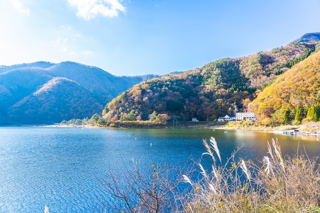 Free Photo beautiful landscape around lake kawaguchiko 