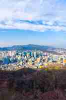 Foto gratuita bellissimo paesaggio e paesaggio urbano della città di seoul