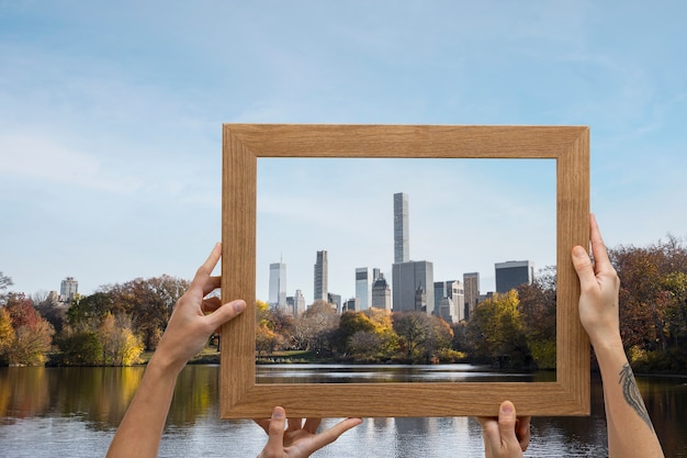 Beautiful landscape contained in photo frame