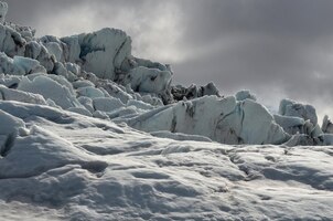 無料写真 アイスランド南部の氷河に見られる美しい風景。