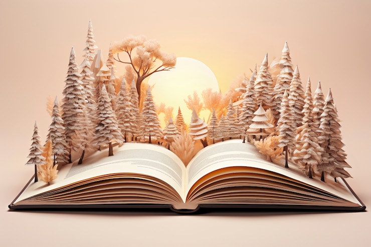 Free Photo beautiful landscape from magazine coming to life