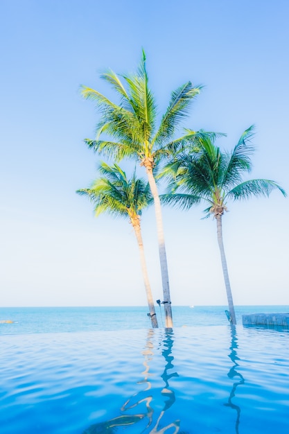 Beautiful landscape of outdoor swimming pool in hotel resort