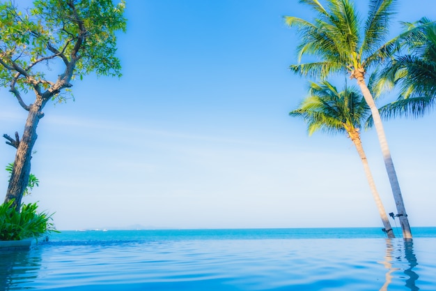 Beautiful landscape of outdoor swimming pool in hotel resort