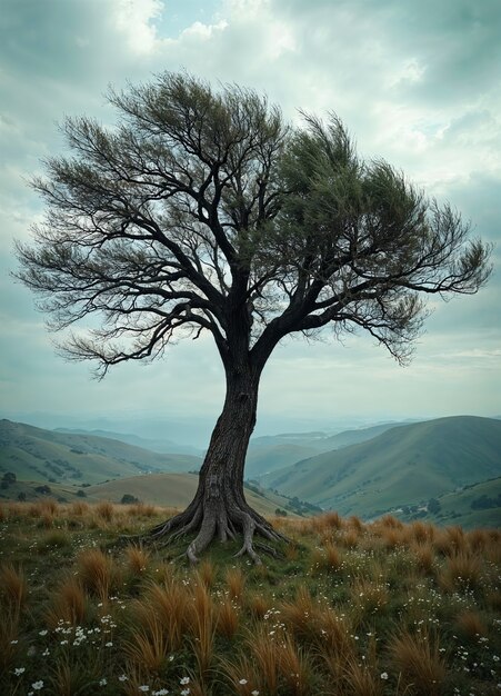 beautiful landscape with tree