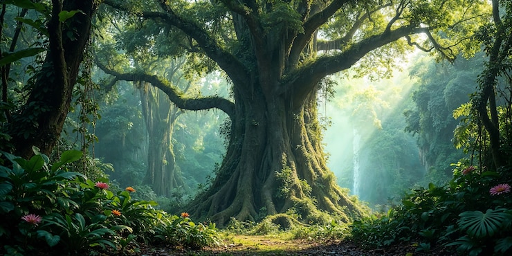 Free Photo beautiful landscape with tree