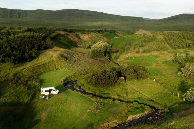 Beautiful landscapes of iceland while travelling