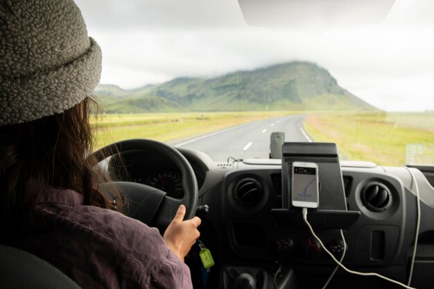 Beautiful landscapes of iceland while travelling