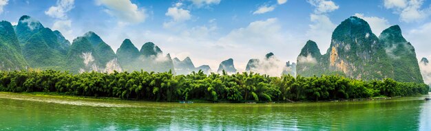 beautiful landscapes peak green skyline china