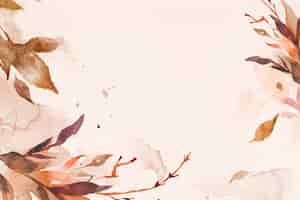 Free photo beautiful leaf watercolor background in brown autumn season