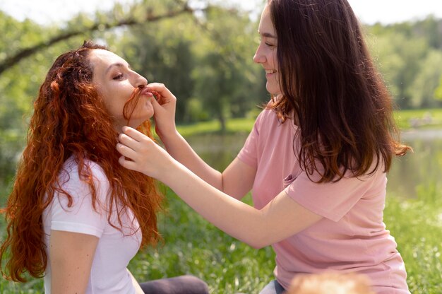 Beautiful lgbt couple spending time together