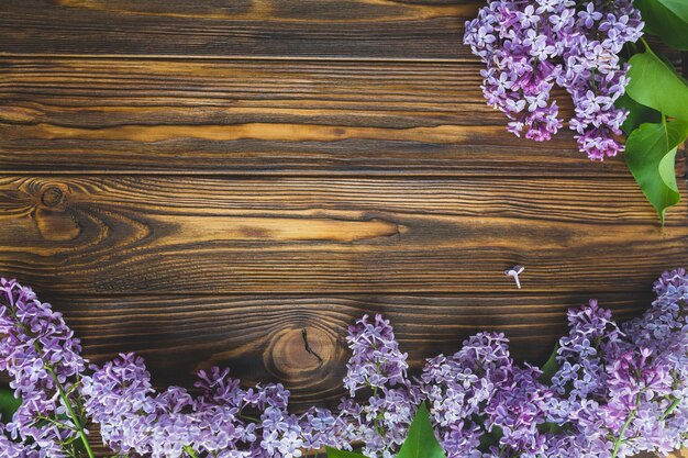 Beautiful lilac on timber tabletop