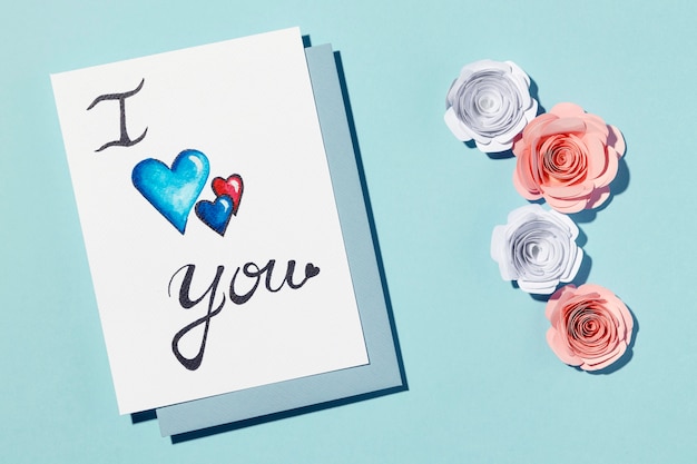 Beautiful love assortment isolated on blue