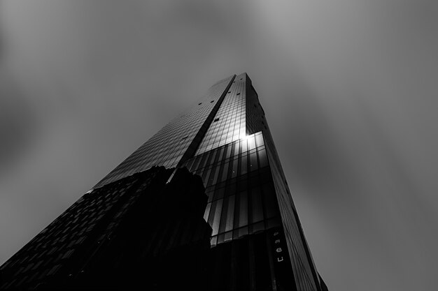 Beautiful low angle shot of a tall skyscraper