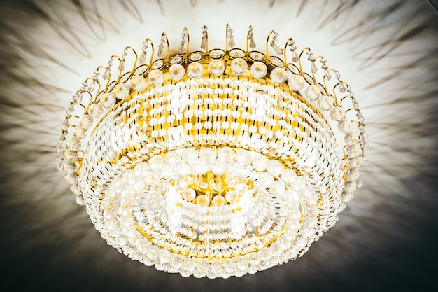 Beautiful luxury crystal chandelier decoration interior