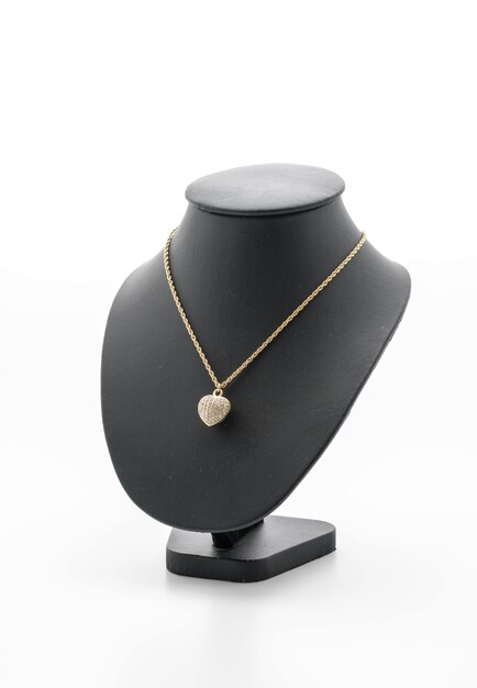beautiful and luxury necklace on jewelry stand neck