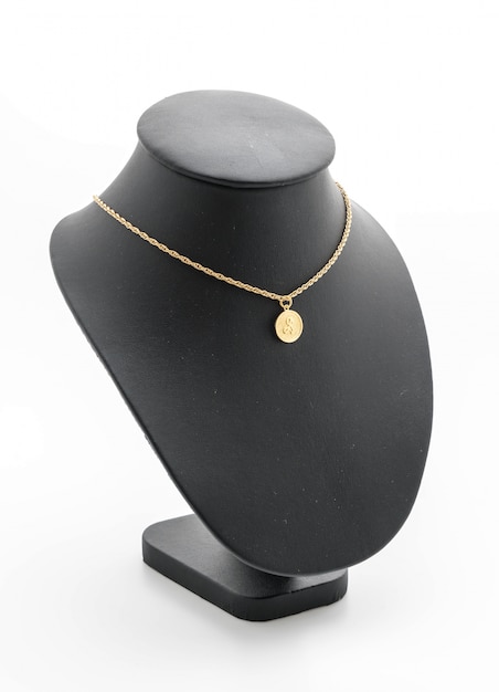 beautiful and luxury necklace on jewelry stand neck