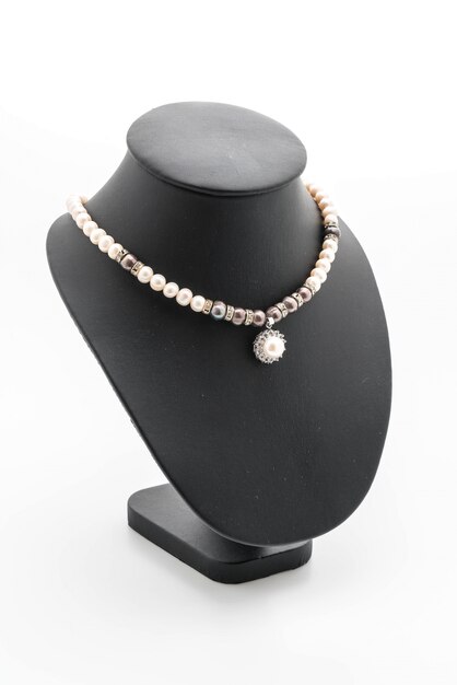 beautiful and luxury necklace on jewelry stand neck