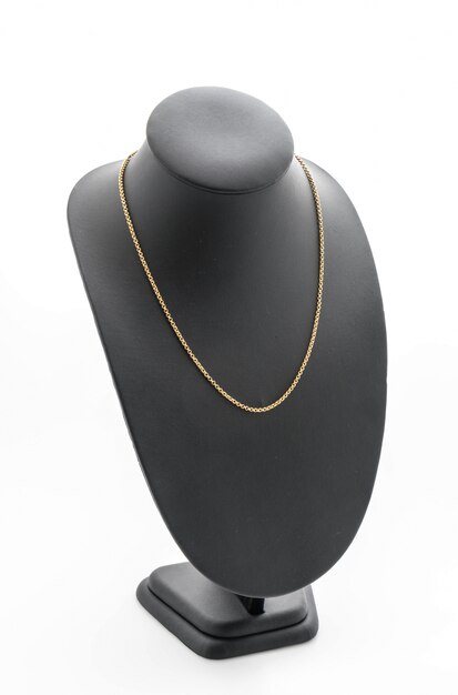 beautiful and luxury necklace on jewelry stand neck