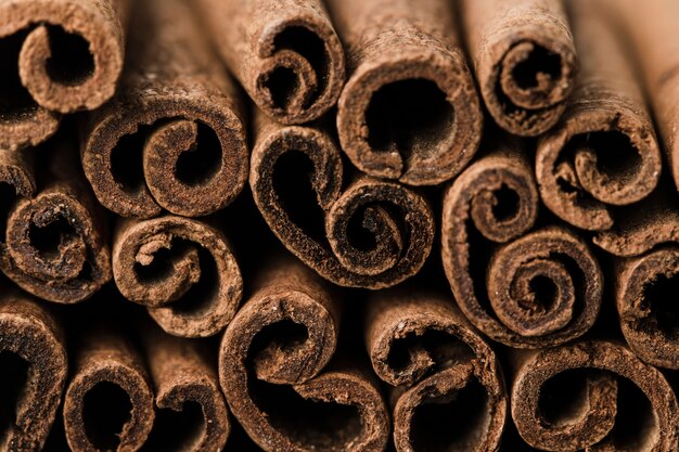 Beautiful macro cinnamon sticks