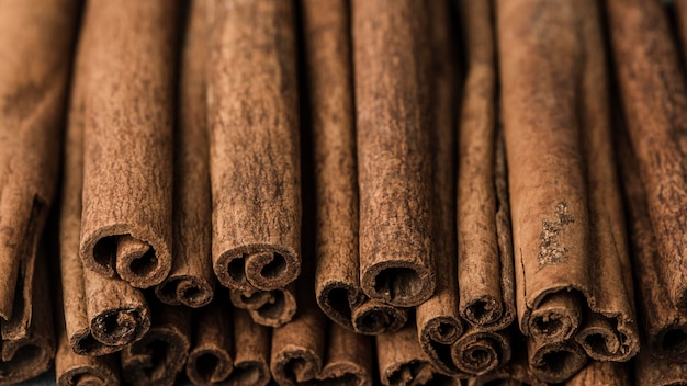 Beautiful macro cinnamon sticks