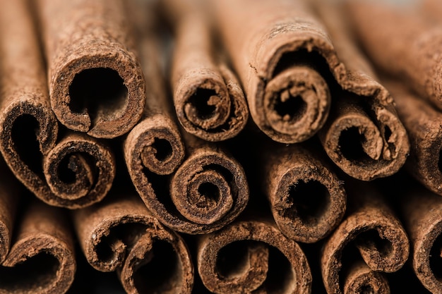 Beautiful macro cinnamon sticks