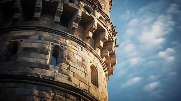 Free photo beautiful majestic castle low angle