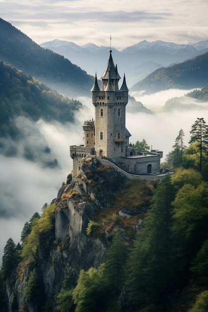 Бесплатное фото Прекрасный величественный замок