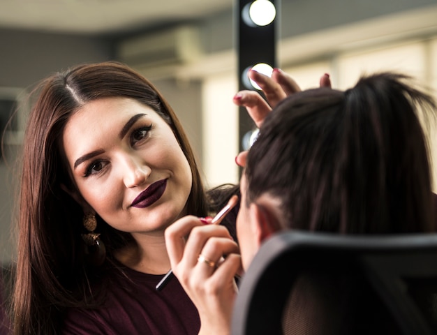 Beautiful make up artist close up