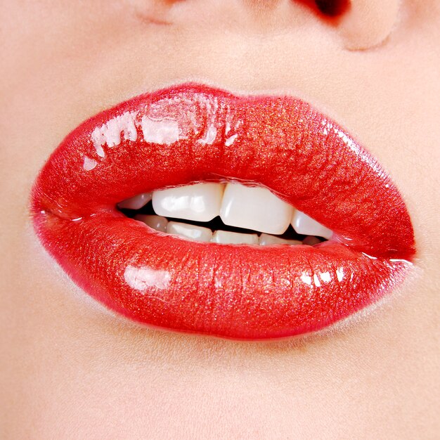 Beautiful make up of gloss lips