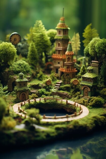 beautiful medieval fantasy landscape with city