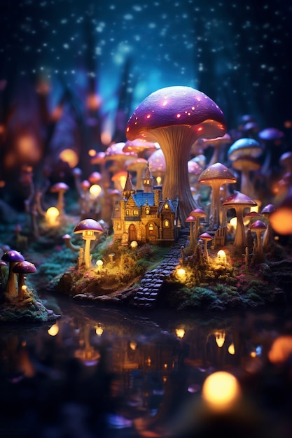 beautiful medieval fantasy landscape with city