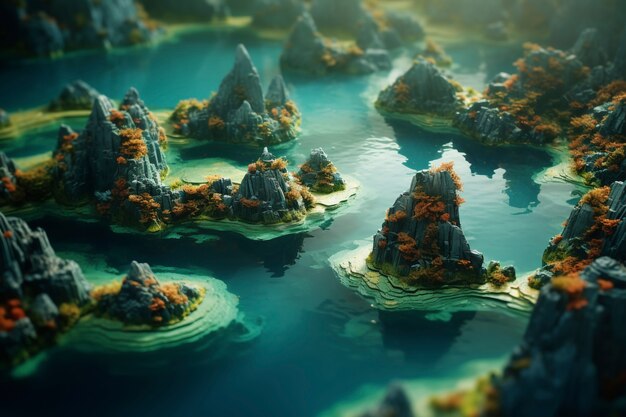Beautiful medieval fantasy landscape