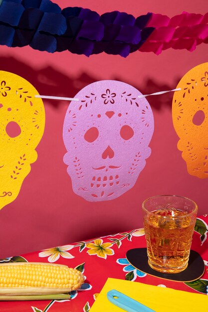 beautiful mexican party decoration with food