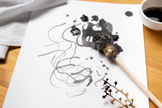 Beautiful modern art concept with alternative paint brushes