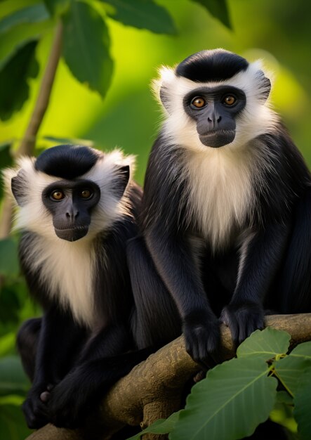 Beautiful monkeys outdoors