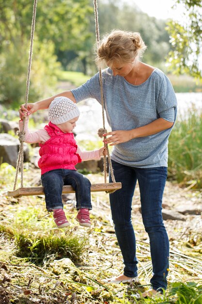 Beautiful mother with daughter