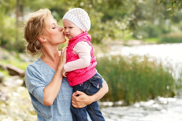 Beautiful mother with daughter