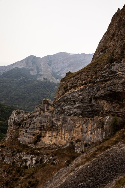 Beautiful mountain view with cloudy sky