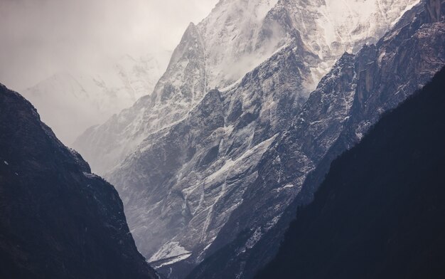 Beautiful mountains covered with snow