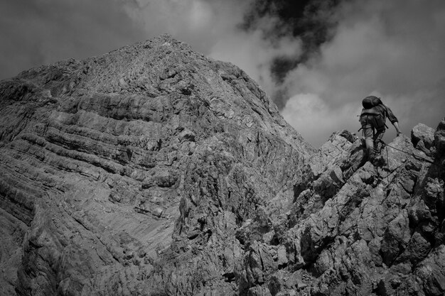 Beautiful mountains and hills shot in black and white