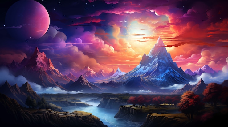 Free Photo beautiful mountains landscape