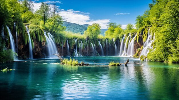 Beautiful natural waterfall landscape