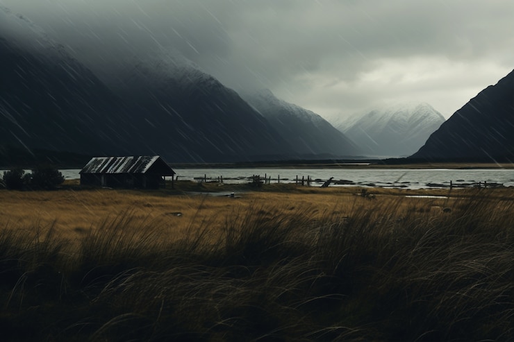 Free Photo beautiful nature landscape with mountains and lake