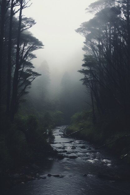 Beautiful nature landscape with river and vegetation