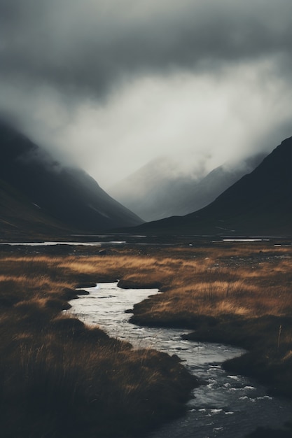 Foto gratuita bellissimo paesaggio naturale con fiume e vegetazione