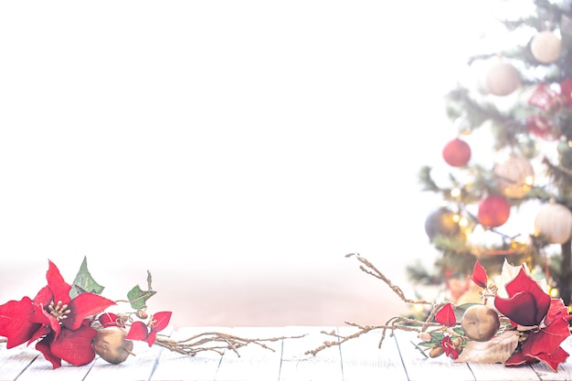 Бесплатное фото Красивый новогодний фон с пространством для текста. концепция поздравлений и праздников.