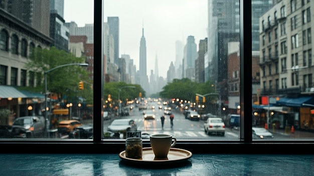 Бесплатное фото Красивый вид на нью-йорк с эмпайр-стейт-билдинг