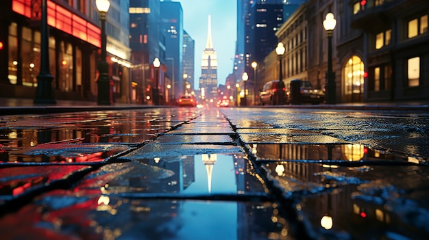 엠파이어 스테이트 빌딩이 있는 아름다운 뉴욕 전망
